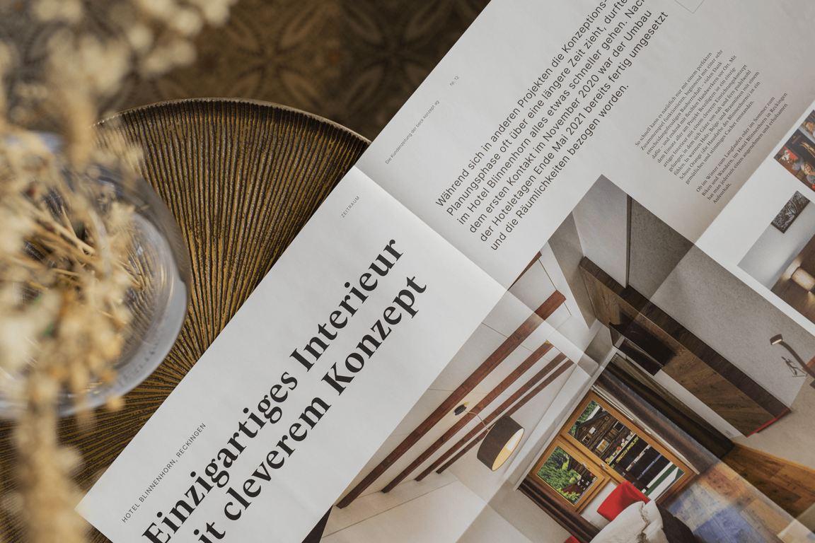 Visionaer Referenz: Beck Konzept Magazin liegt auf Tisch.